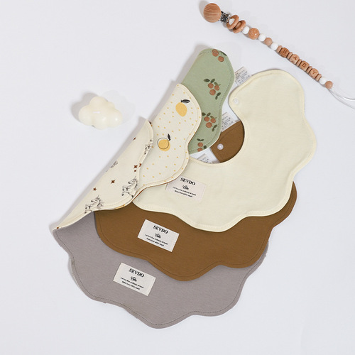 Baby's bib pure cotton Class A, double-sided available, waterproof newborn mouth towel, absorbent and breathable baby eating bib