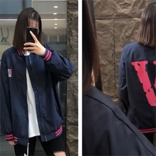 ins美式潮牌字母印花外套女学生韩版宽松春秋新款休闲情侣棒球服