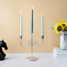 简约欧式三头金属烛台可拆卸金属铁艺蜡烛台圣诞节婚庆浪漫铁艺跨