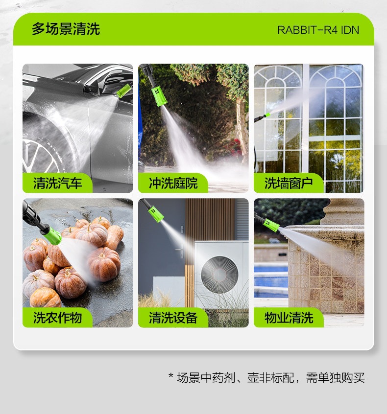 Greenfield Household Car Washing Machine, Sensor High-Pressure Cleaner, Car Cleaning Tool, 220V Water Gun, Water Pump, Silver Fox and Yutu Models