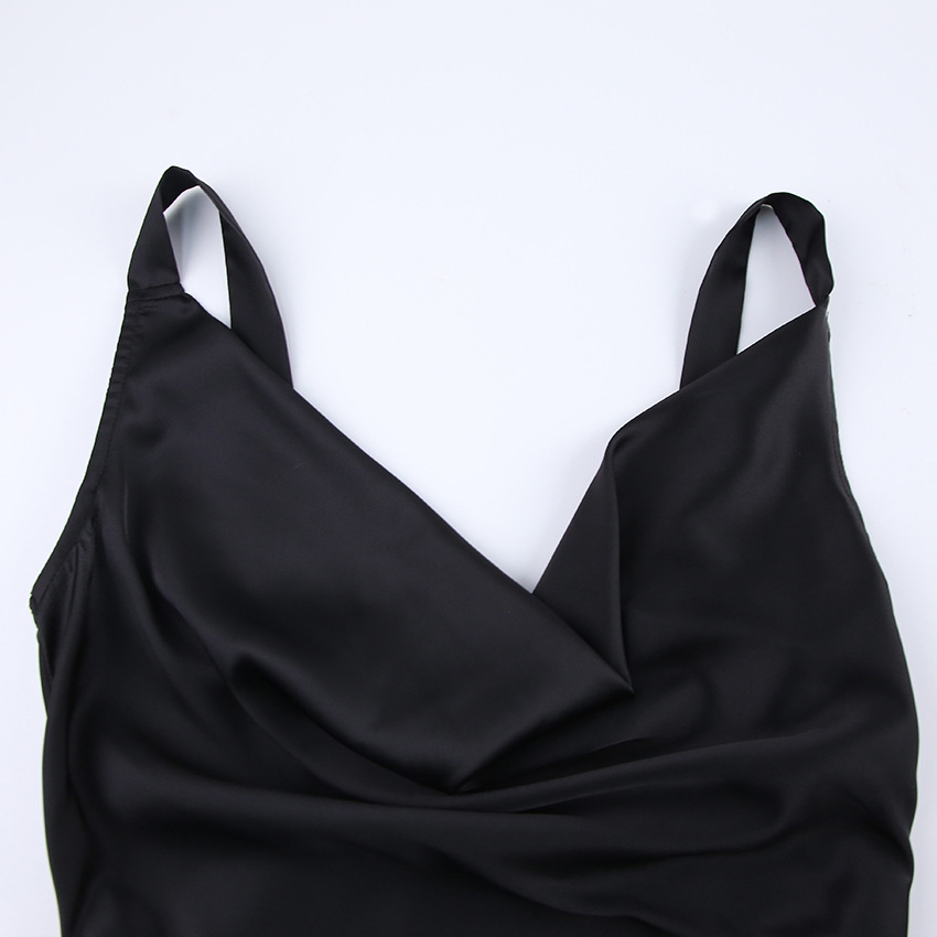 Artificial Silk Swing Collar Black Dress - Dresses - Uniqistic.com
