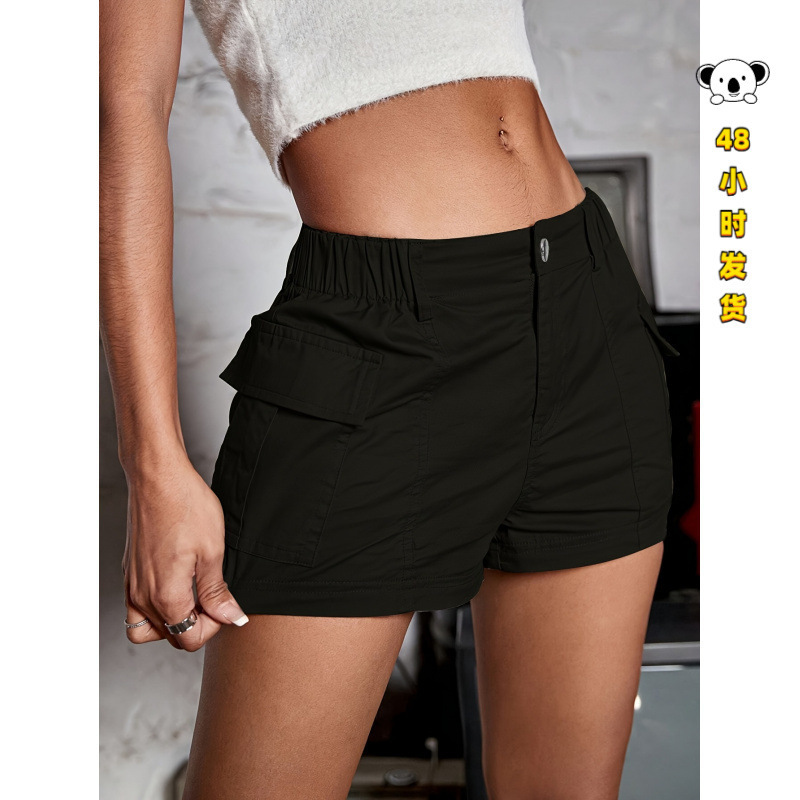 P 68206 High Waist Cargo Shorts high-waisted buttoned work shorts P 68206 High Waist Cargo Shorts high-waisted buttoned work shorts