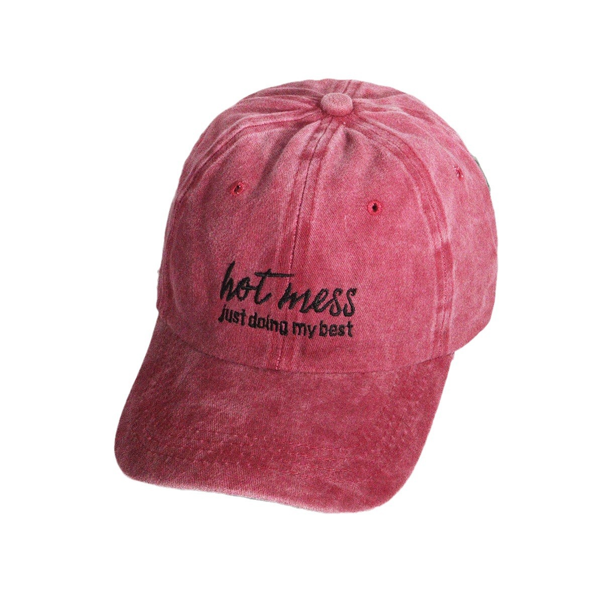 Unisex Stylish casual ins letter embroidered washed baseball cap Deep top visor_voghion.com