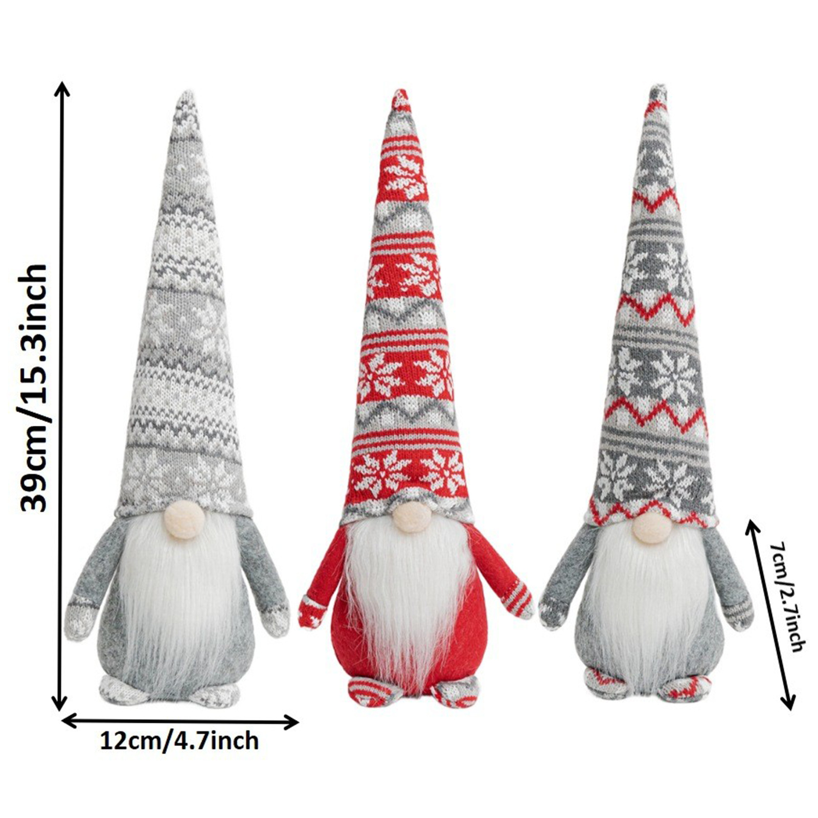 Navidad transfronteriza muñeca sin cara de punto gorro de copo de nieve encantador duende enano Rudolph muñeca decoración