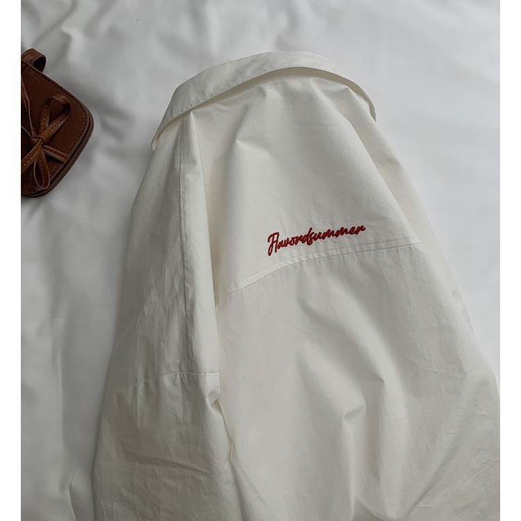 No-Iron Series~Self-Made Youthful Party Letter Embroidery Shirt for Women, New Spring Design Shirt for Petite Sizes No-Iron Series~Self-Made Youthful Party Letter Embroidery Shirt for Women, New Spring Design Shirt for Petite Sizes