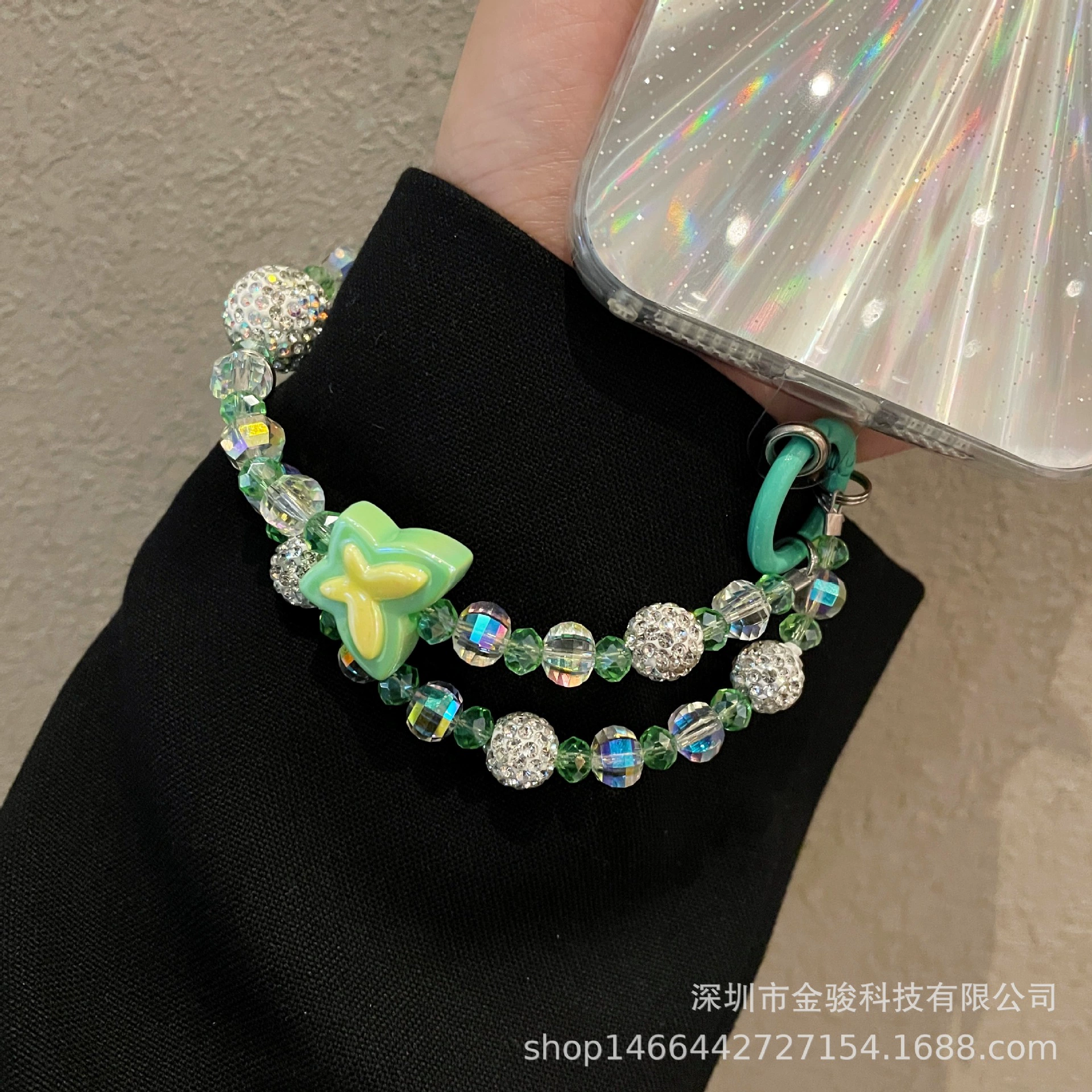 Модный трехмерный мобильный телефон, короткий ремешок, цепь, стиль light luxury