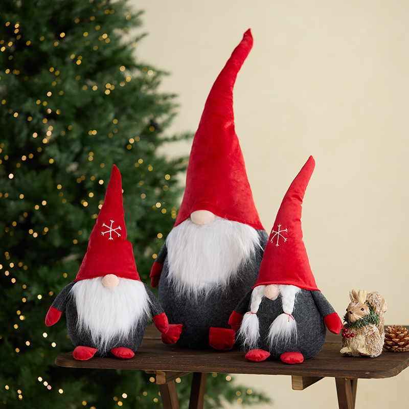 Nuevos productos transfronterizos sin cara muñeca del duende varilla retráctil grande hombre viejo Navidad centro comercial decoración de escena doméstica