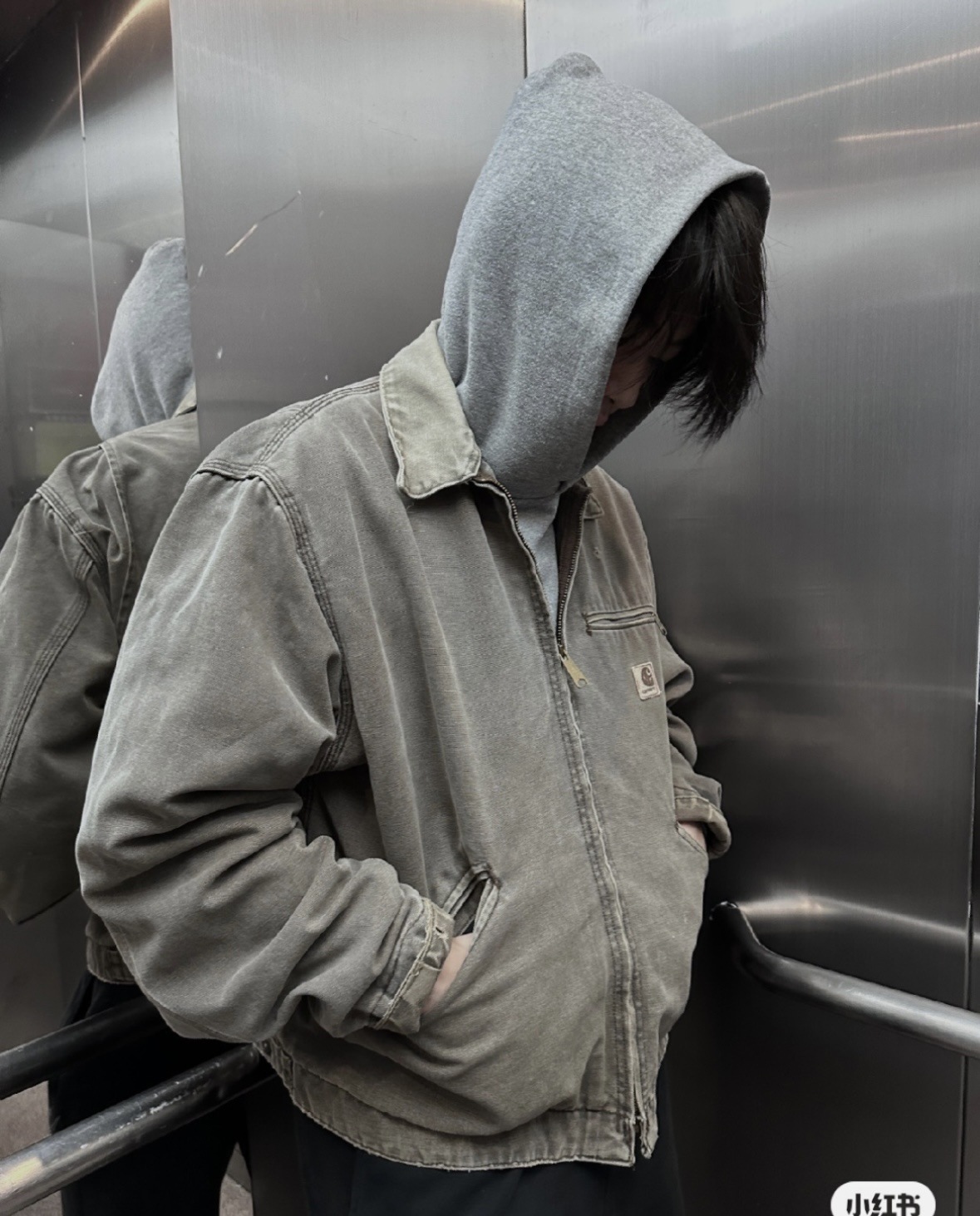 Tarjeta de alta calidad @ hacarha mid-Ancient j97 lona lista para usar chaqueta lavada suelta solapa cremallera abrigo