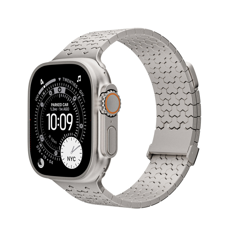 Suitable for Apple iWatch Metal Watch Strap Y-Shaped Honeycomb Pattern Double Magnetic Steel Strap Huawei 22mm Personalized Wristband Suitable for Apple iWatch Metal Watch Strap Y-Shaped Honeycomb Pattern Double Magnetic Steel Strap Huawei 22mm Personalized Wristband