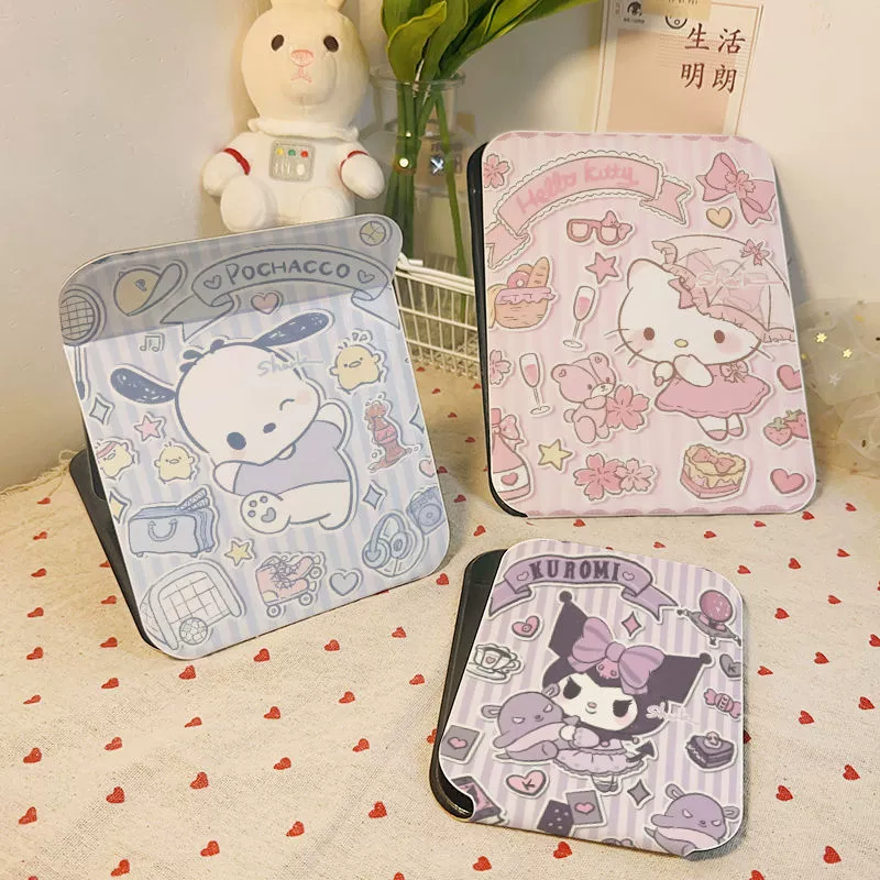 Кубрменное Hello Kitty с коричневой корицей зеркало длянастольного крепления вертикальное зеркало в общежитии студента на каникулы косметическое зеркало складное зеркало