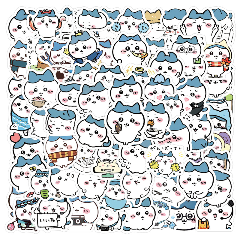 100 Cartoon Stickers of Little Hachiware for Decorating Journals, DIY Stationery, Mobile Phones, and Notebooks