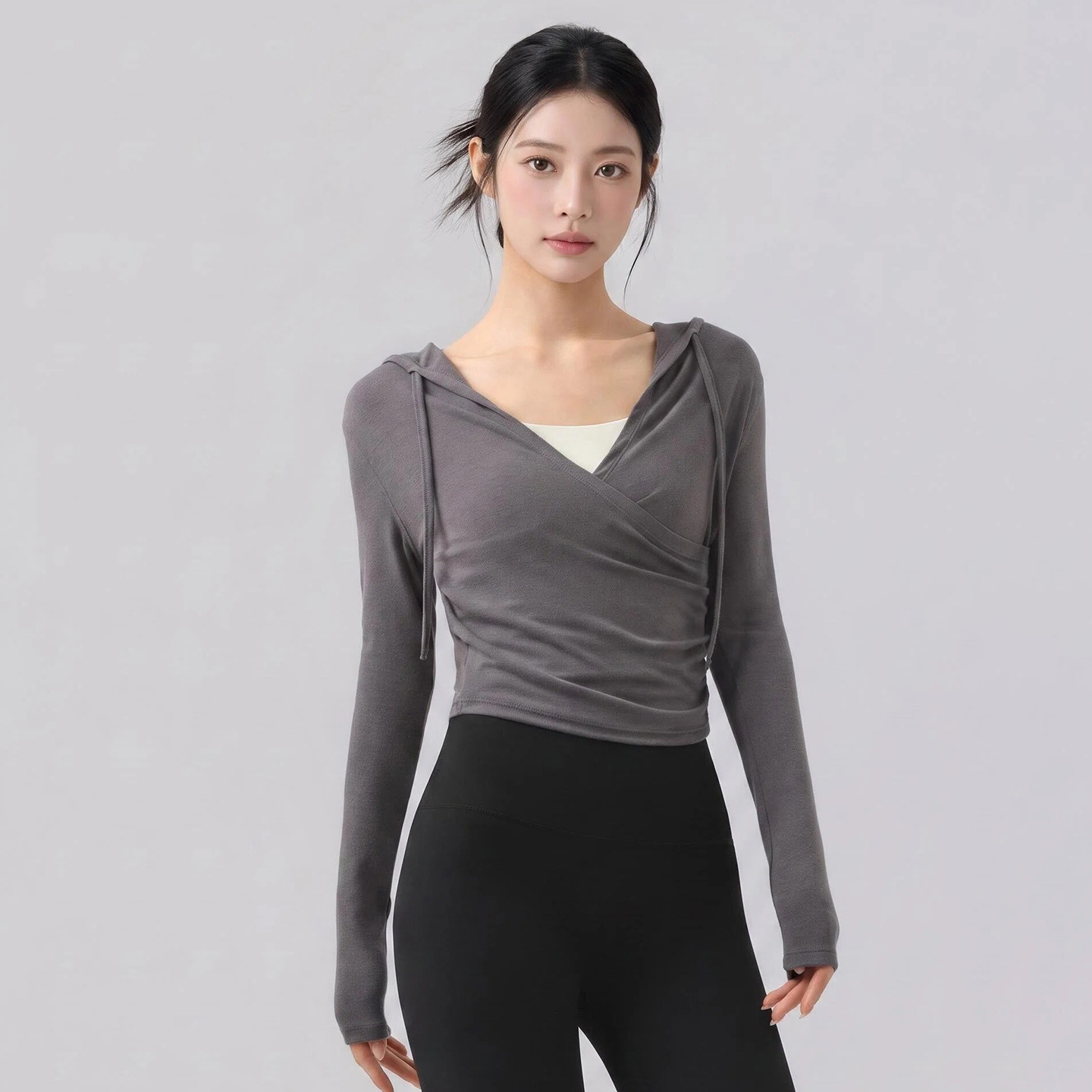 Women's New Yoga Wear - High-End Running, Sports, Tennis, Pilates Training Top, Long-Sleeve Hooded Fitness Apparel