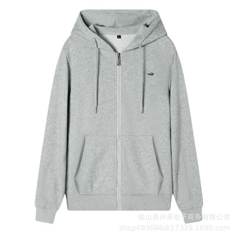 Foreign Trade Cross-Border Men's and Women's Spring, Autumn and Winter Zipper Cardigan Loose Sports Jacket Youth Crocodile Embroidered Hoodie