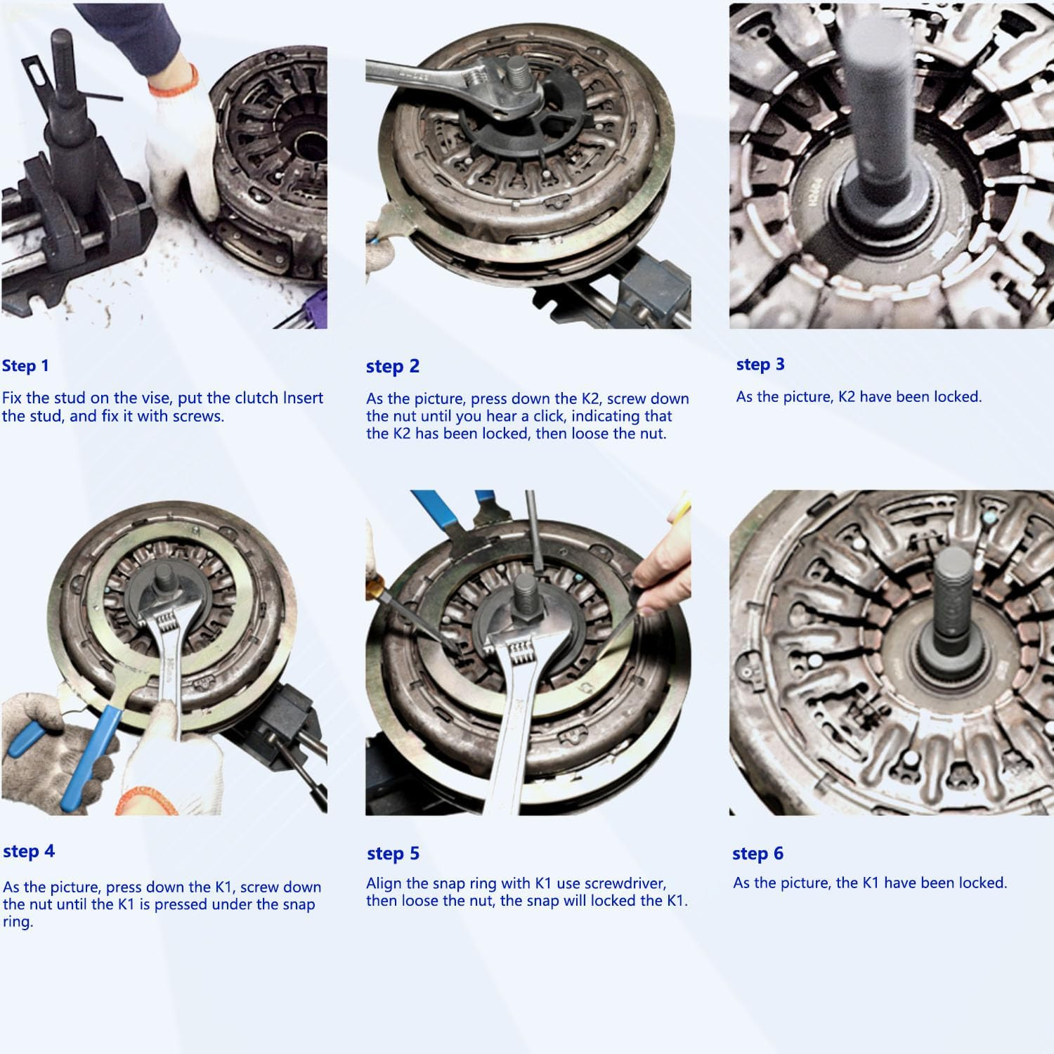 Ford Focus Dps6 Dry Dual-Clutch Transmission Disassembly and Assembly Tool, Clutch Locking and Unlocking Special Tool