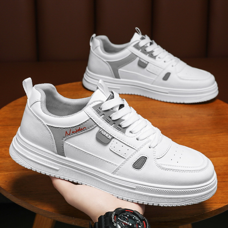 Zapatos de primavera para hombres, nuevos zapatos de moda para hombres, zapatos blancos de suela gruesa, zapatos de skate casuales, zapatos de moda para hombres.