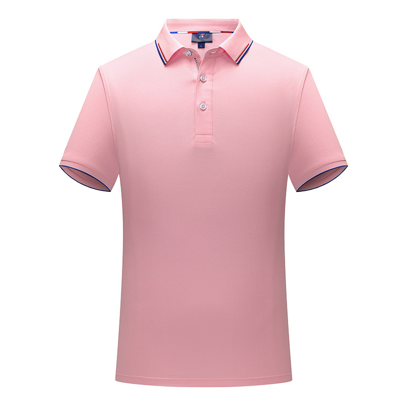Antibacterial fresco sensación ligero transpirable absorción de humedad de alta color elástico solapa manga corta Polo camiseta de los hombres de negocios casual