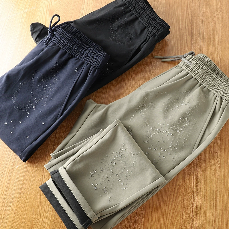 Эластичная композитная Ткань водонепроницаемая! Удержание денег! Мужские весенне-осенние однотонные универсальные спортивные повседневные приталенные прямые брюки