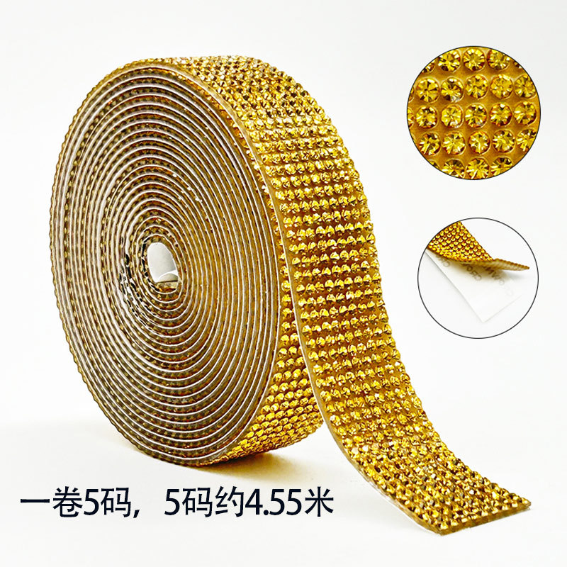 Tela de diamantes de imitación, cinta de diamantes de imitación de vidrio, accesorios de ropa, tiras de diamantes, decoración del hogar, fila de diamantes, accesorios de joyería, diamantes de imitación, diamantes de flash autoadhesivos