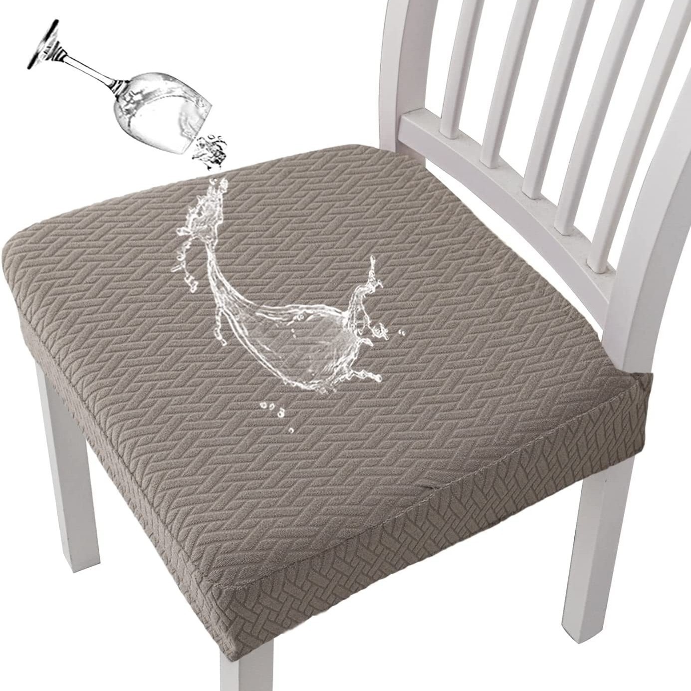 Funda de cojín de silla impermeable jacquard a cuadros largos cuatro estaciones cubierta de silla universal de una pieza cubierta de cojín de silla de hotel