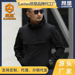 Angken Spring and Autumn New Tactical Sweatshirt Pullover Hoodie Workwear Casual Tactical Functional Style Men's Long Sleeve Jacket