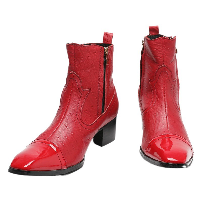 Ботинки Red Martin, Мужские осенне-зимние кожаные ботинки в Корейском стиле, модные мужские Брендовые джинсовые повседневные короткие сапоги, мужские модные ботинки на толстой подошве