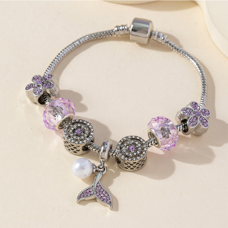 Pulsera Panjia Dora DIY cuentas explosivas transfronterizas de perlas de cola de sirena colgante pétalos accesorios de perlas de cristal image 7