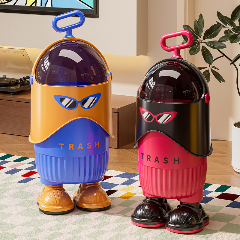 Cute Trash Can for Home Bedroom, Living Room, Children's Room, Cute Trash Can, Creative Storage Bucket with Lid