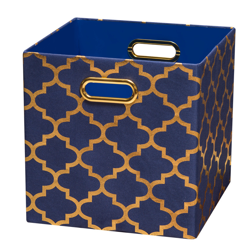 亚马逊布艺收纳箱叠加翻盖式透明鞋盒床底收纳玩具衣服收纳整理箱