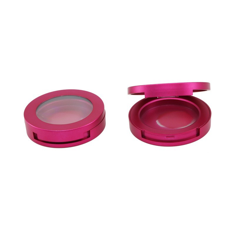 57*13mm眼影盒分装粉饼盒ABS圆形透明空盒子注塑塑料带天窗