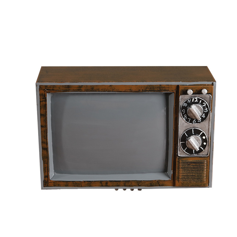 レトロなレトロな607080年代の古い白黒テレビのモデルバーレストランの道具の装飾品|undefined