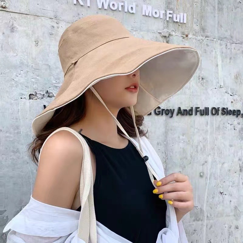 Unisex Simple Style Solid Color Wide Eaves Sun Hat display picture 1