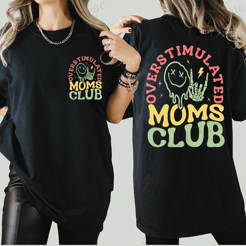 Overzealous Mom Club Printed Women's T-Shirts, Fun Mom T-Shirts for Women, Casual Graphic Design Sets Overzealous Mom Club Printed Women's T-Shirts, Fun Mom T-Shirts for Women, Casual Graphic Design Sets