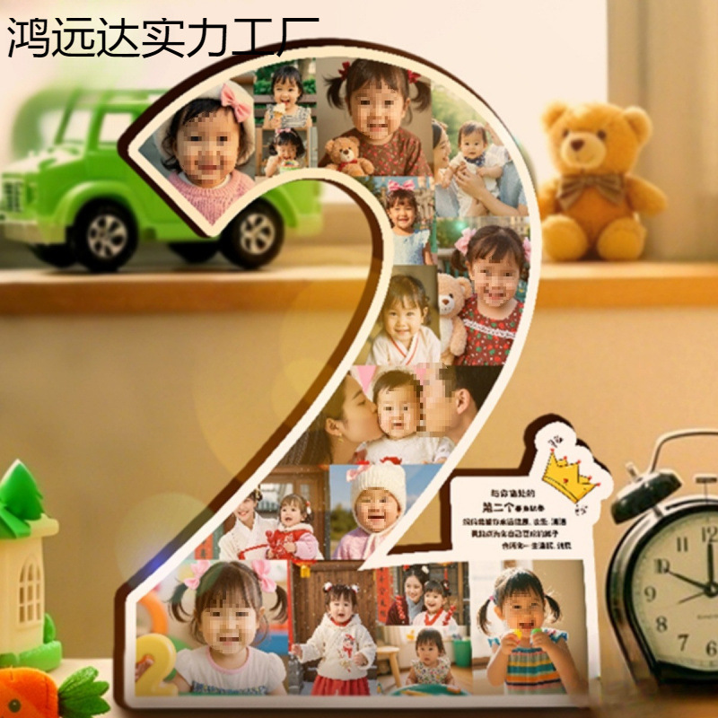 One-Year-Old Photo Commemorative Photo Frame Customized Photo Printing Growth Record Kidsren's Baby Birthday Digital Table