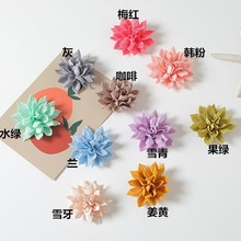 韩版布艺花 服装辅料发饰材料配件批发 纹理尖角卷花