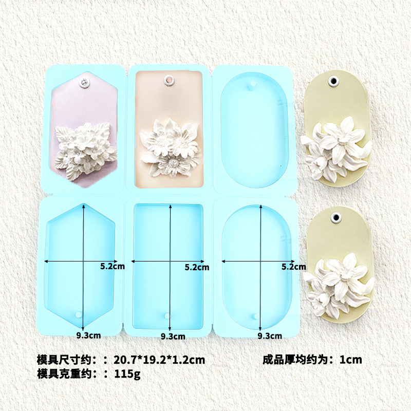 Molde de cera 6 con diamante 4 con elíptico cuadrado marca vieja K perfumada barra magnética molde de jabón hecho a mano molde de silicona DIY