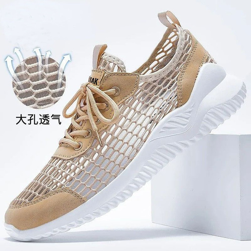 Cross-border men's shoes  summer mesh breathable casual thin breathable sports shoes for men with holes lightweight men's shoes