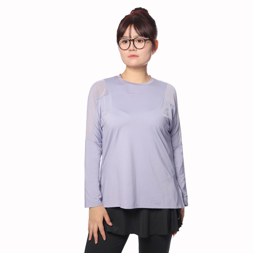 Spring/Summer New Arrival Women's Plus-Size Sports Long-Sleeve Yoga Wear with Mesh Paneling, High-Elastic, Quick-Drying Fitness Apparel
