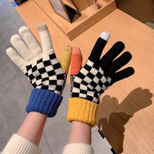 电动车骑行毛线手套女冬季韩系加绒防寒保暖2025新款可触屏手套男