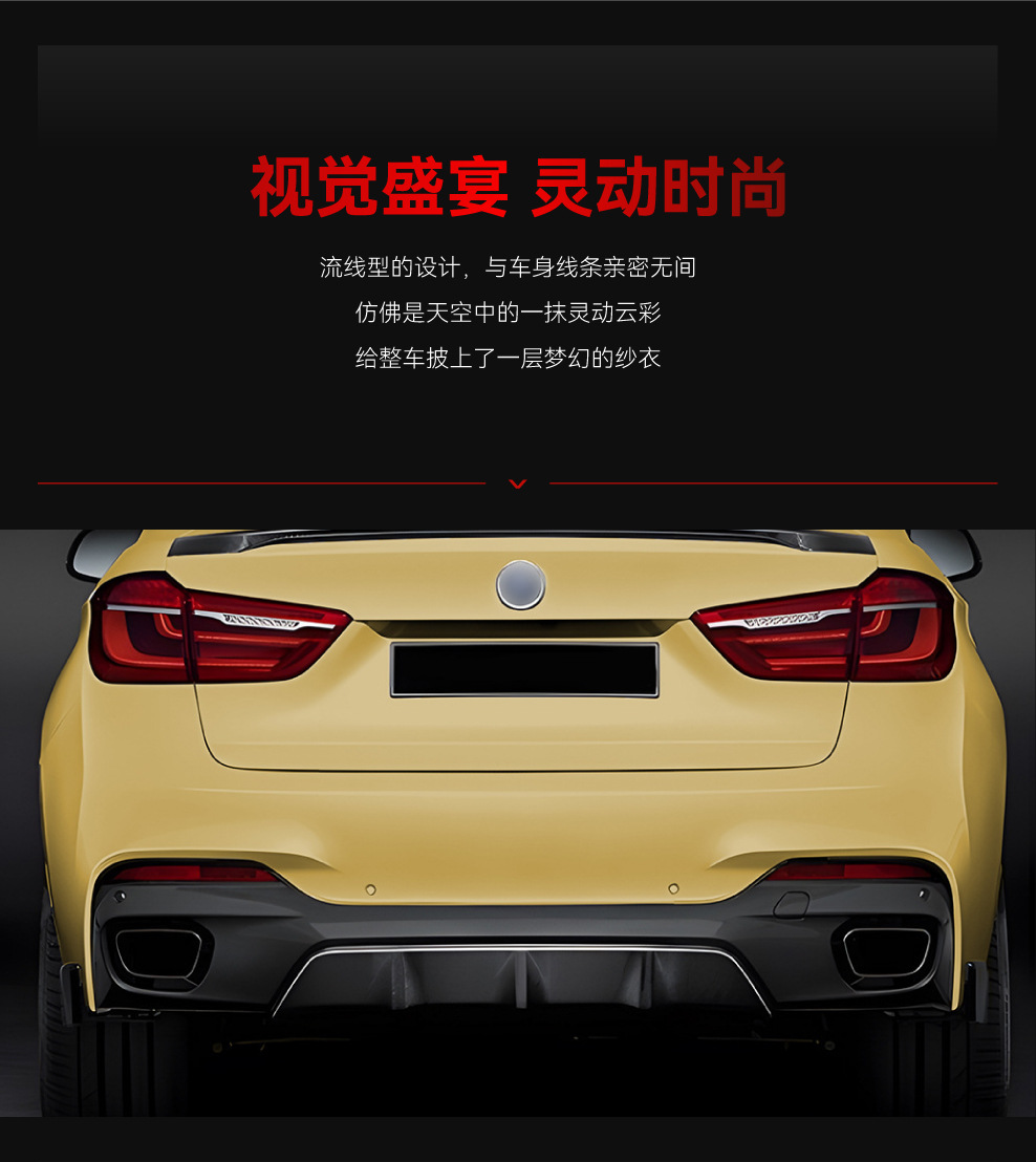 Applicable to 2014-19 Bmw X6 F16 Front Lip, Front Wind Knife, Light Eyebrow, Grille, Side Skirt, Rear Lip, Rear Wing, Roof Wing Modification