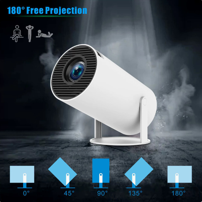 Cross-Border Hy300 Projector Wired Same-Screen High-Definition 1080P Home Outdoor Portable Small Barrel Projector