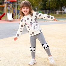 跨境littlebuddy 女童套装春秋新款欧美小童圆领长袖可爱女孩休闲