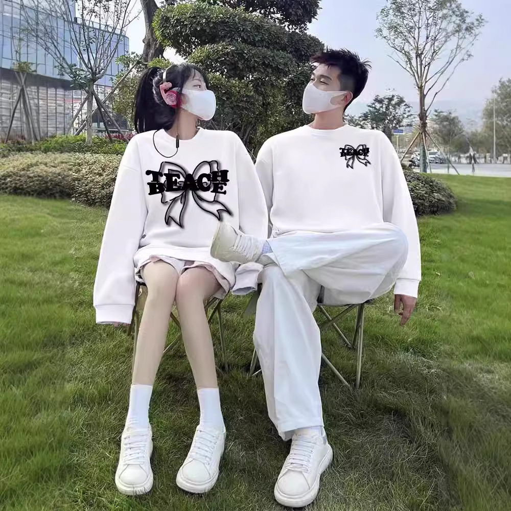 초가을 연인 의류 코튼 코트 2024 새로운 가을과 겨울 슈퍼 화재 조수 브랜드 고급 세트 코트