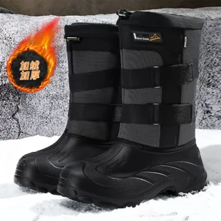 棉鞋男鞋2026temu爆款加绒加厚雪地靴冬季户外工作鞋防水高筒棉靴