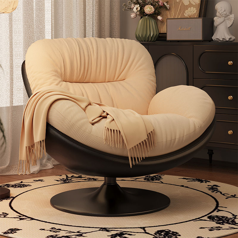懒人北欧沙发椅单人旋转简约沙发家用客厅阳台卧室轻奢休闲阅读椅