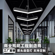 LED箭头吊灯V字形网咖电竞吧健身房跑道走廊过道指示灯电竞风商用