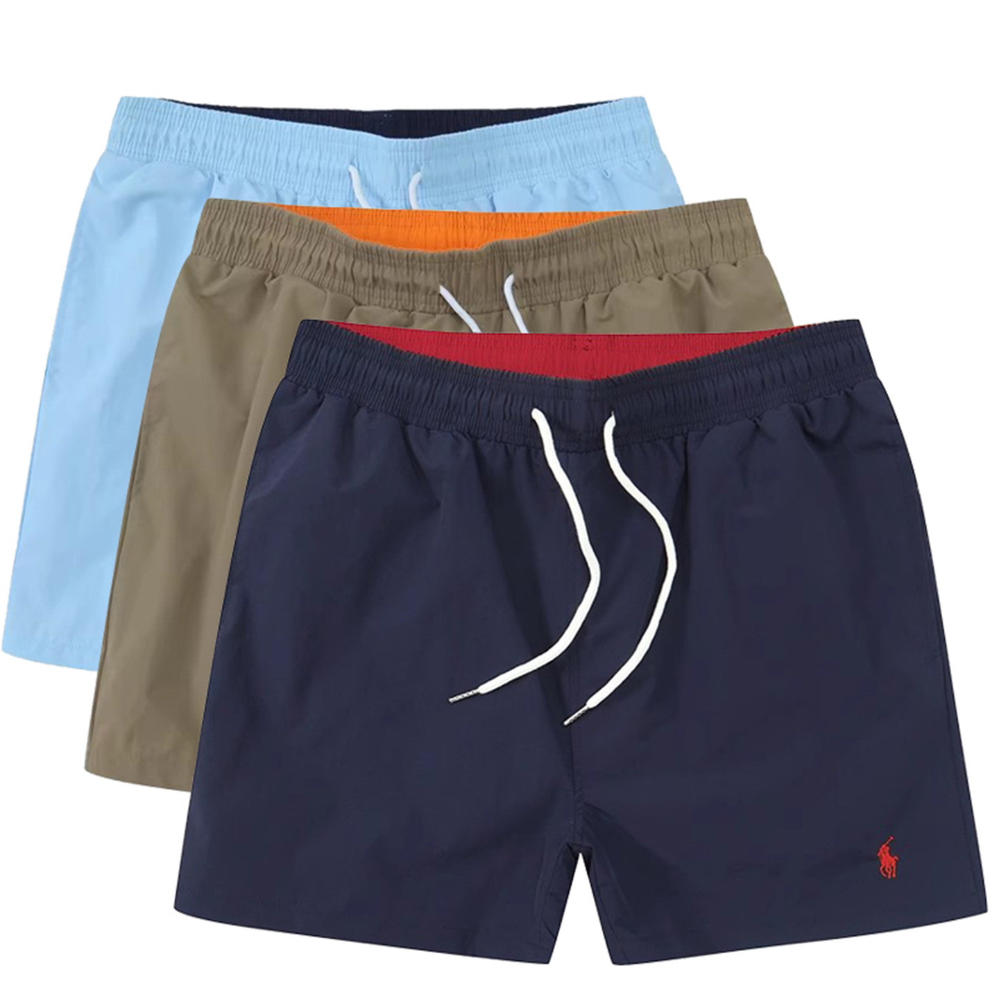 European and American Foreign Trade Pony Logo Beach Shorts Men's Polo Shorts Quick-Dry Sports Shorts Summer Casual Three-Point Shorts Surfing