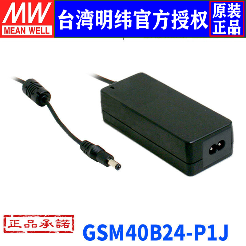 台湾明纬GSM40B24-P1J开关电源40W/24V/1.67A高能效医用型适配器