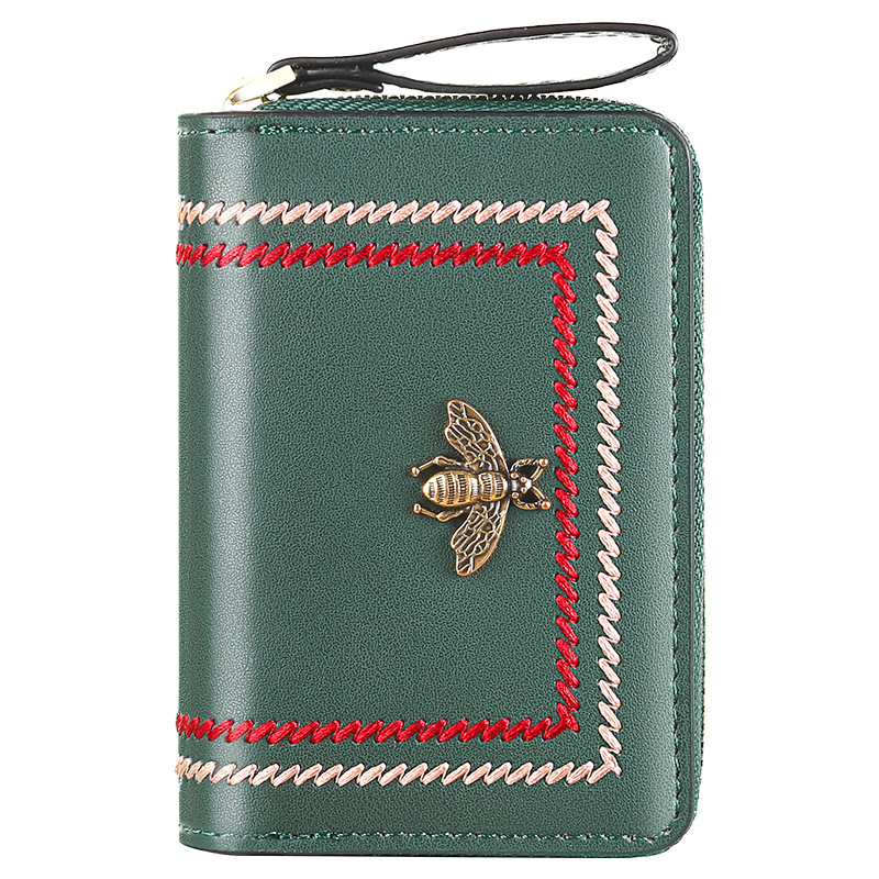 2025 nuevo bolso de la tarjeta de cuero para mujer de gran capacidad multi-abierto abeja retro piel de vaca tarjeta de banco tarjeta de conducir