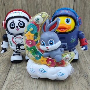 Internet celebrity electric light music dancing space duck space panda gear rabbit lantern toy delivery free shipping