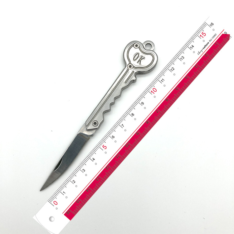折叠钥匙刀户外刀具OK钥匙刀便携带迷你开箱小刀开信刀不锈钢小刀